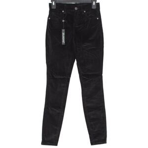 NWT BlankNYC Pants Skinny Velour Y2K Streetwear Academia Grunge Urban Black 24